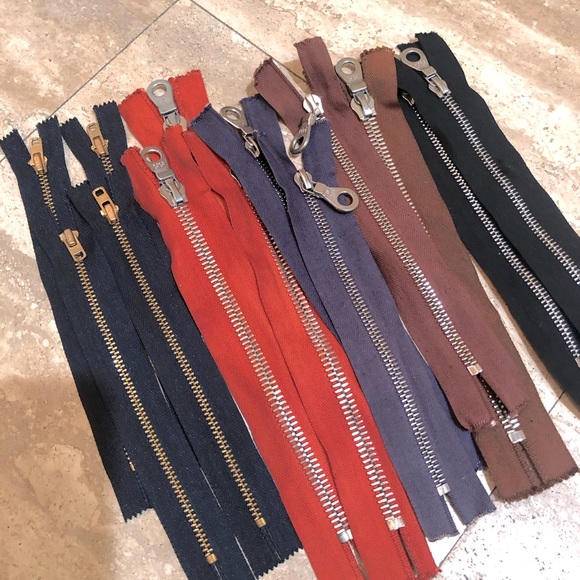 13 Riri 6.5”-8” Long Zippers Silver in black orange brown purple - Picture 1 of 7